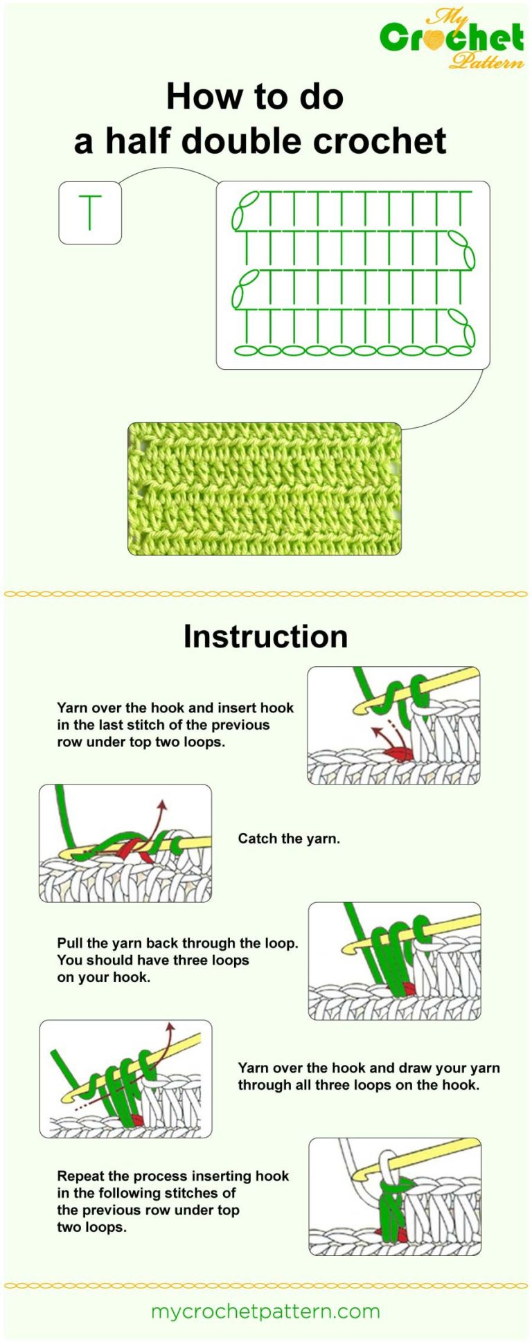 How to do a half double crochet Mycrochetpattern