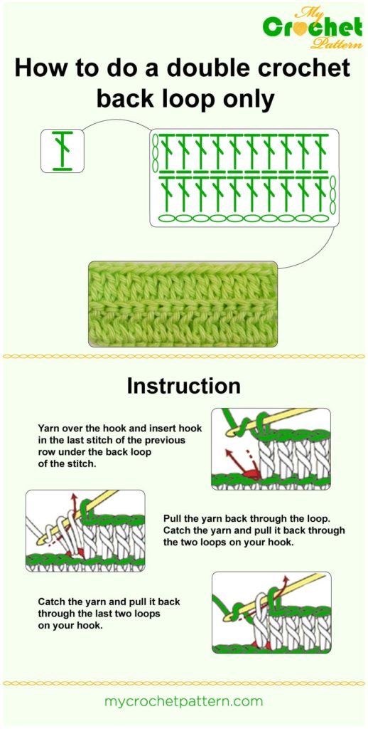 Double crochet back loop only tutorial Mycrochetpattern