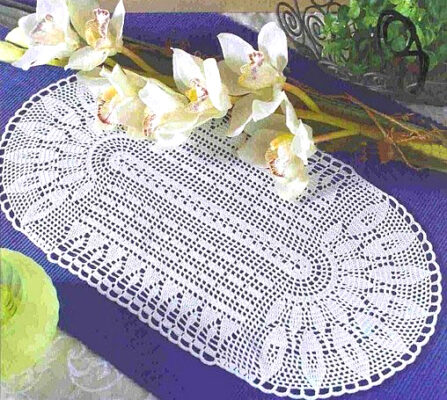 Oval crochet doily pattern - MyCrochetPattern