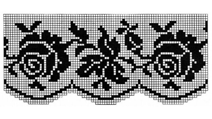 Filet Crochet Two Roses Rose filet crochet pattern - MyCrochetPattern