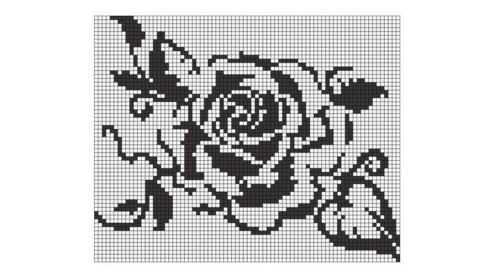 Rose filet crochet pattern - MyCrochetPattern