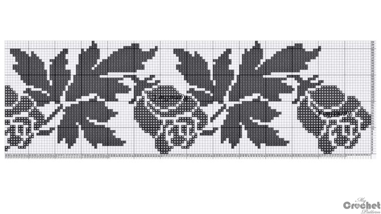Rose filet crochet pattern - MyCrochetPattern